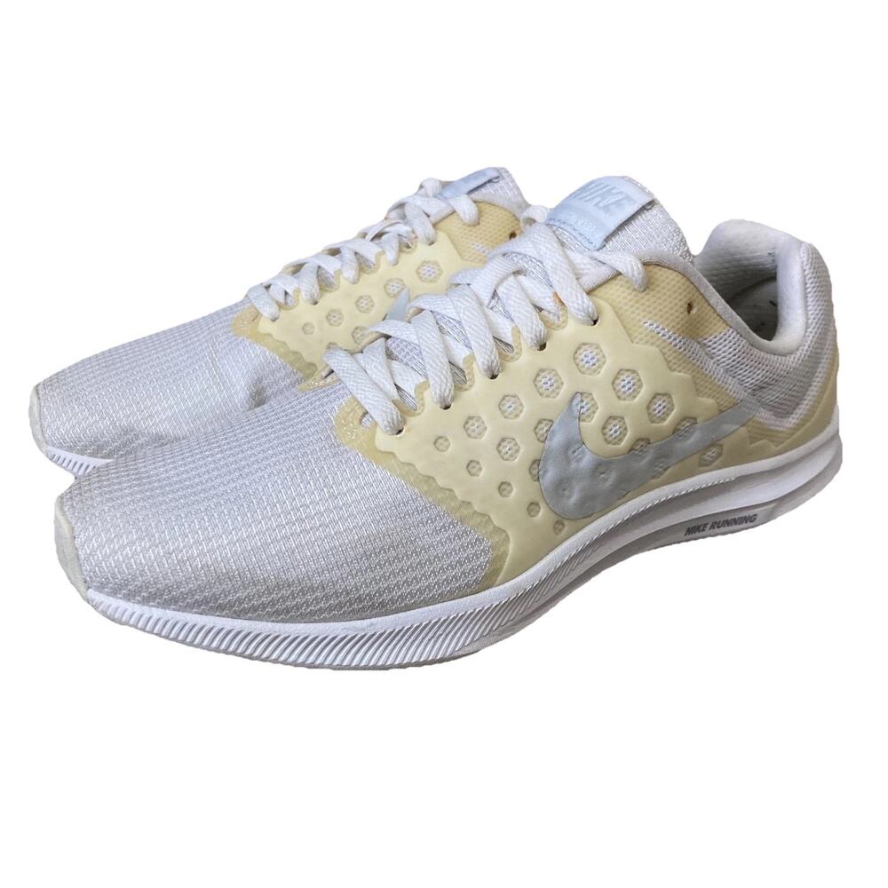 Nike Downshifter 7 Running Shoes 852466-100 White/Cream Women's Size 7 - CLEAN